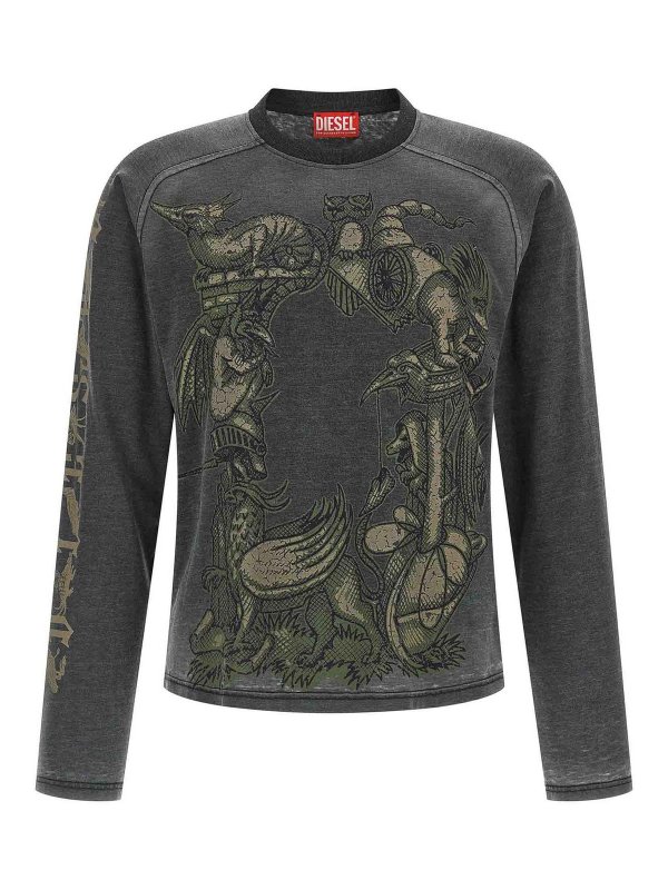 DIESEL: T-shirts - T-Shirt - Grau