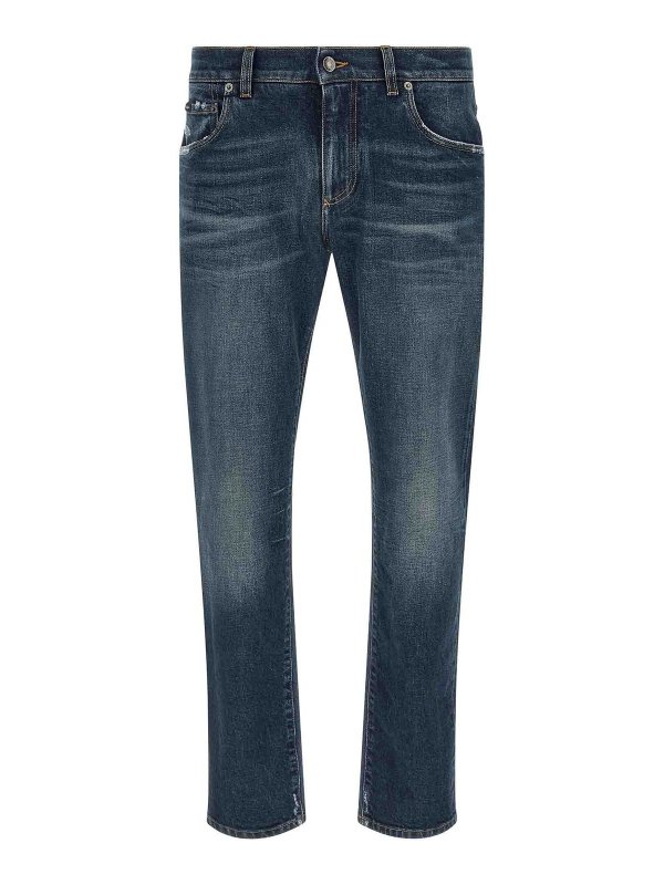 DOLCE & GABBANA: Jeans à jambe droite - Jean Droit - Bleu