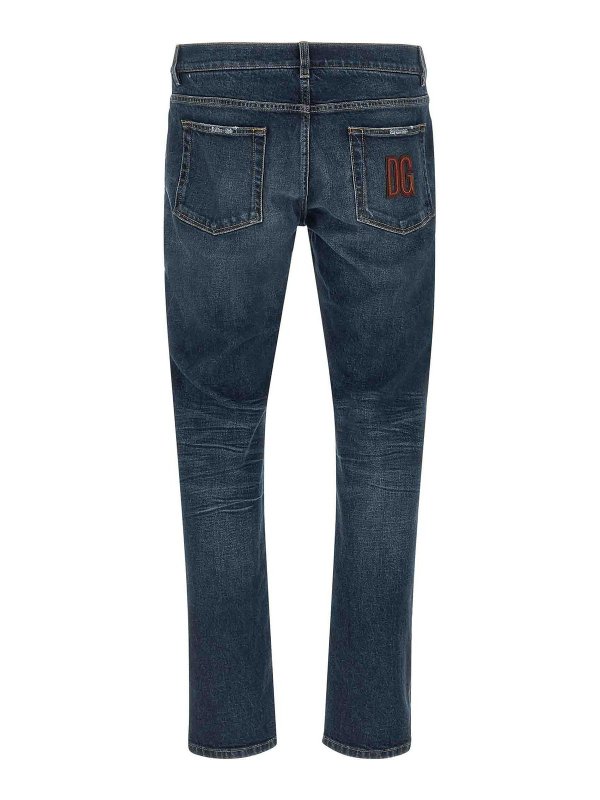 DOLCE & GABBANA: Jeans à jambe droite online - Jean Droit - Bleu