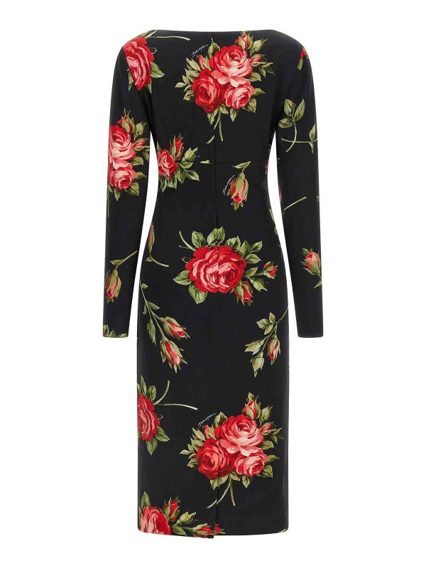 DOLCE & GABBANA: Knielange Kleider online - Knielanges Kleid - Schwarz