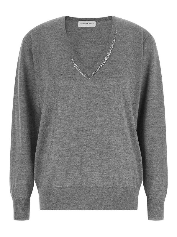 DRIES VAN NOTEN: クルーネック - クルーネック - グレー