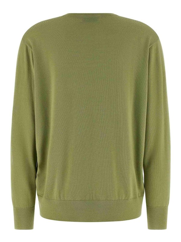 DRIES VAN NOTEN: Strickpullover mit Rundhalsausschnitt online - Rundhalspullover - Grün