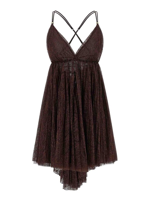 ELISABETTA FRANCHI: ショートドレス - ショートドレス - ブラウン