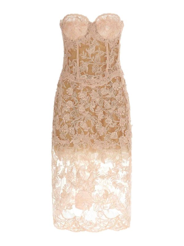 ERMANNO SCERVINO: ニーレングスドレス - 膝丈ドレス - ヌードカラー