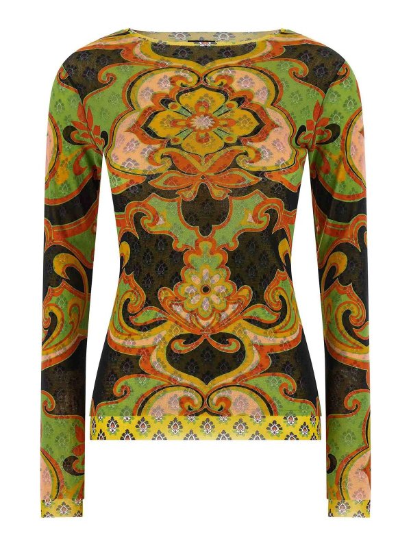 ETRO: crew necks - Double-Layer Mesh