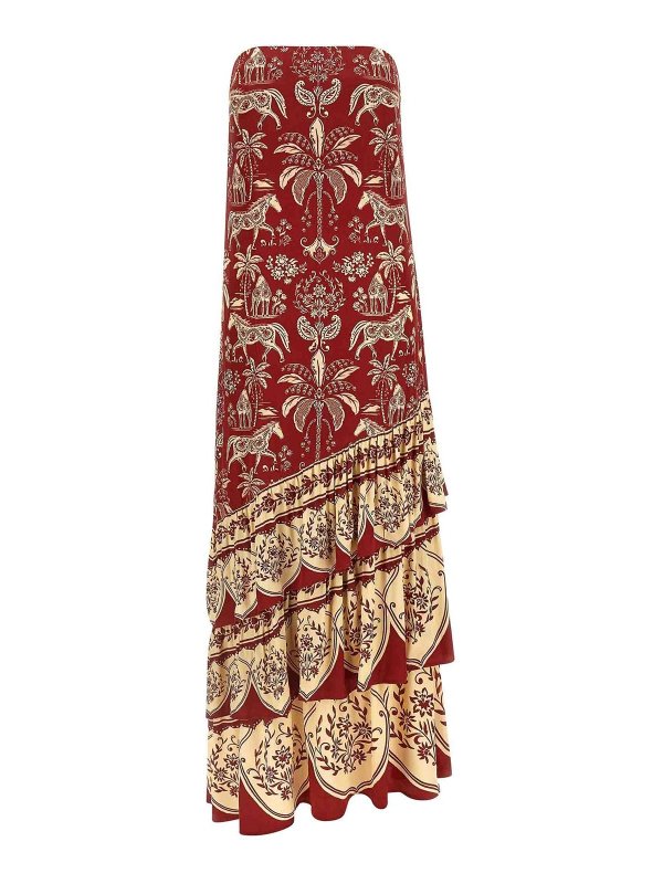 FARM RIO: ニーレングスドレス - 膝丈ドレス - ダークレッド