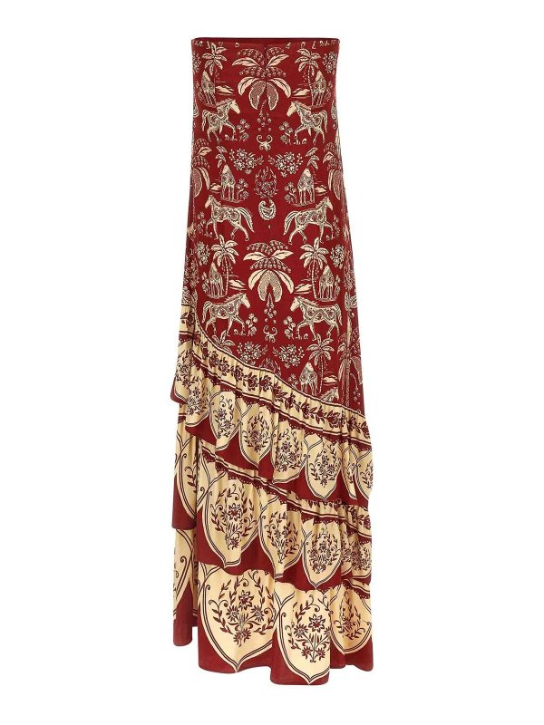 FARM RIO: ニーレングスドレス online - 膝丈ドレス - ダークレッド