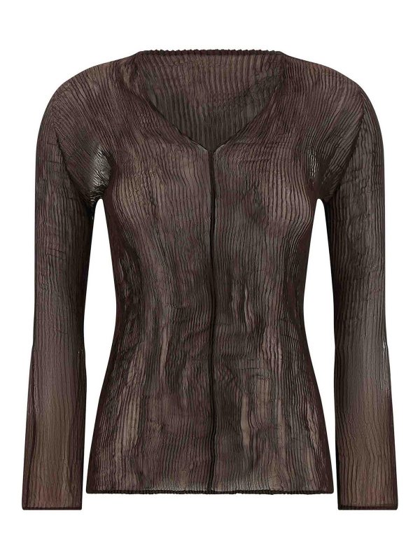 ISSEY MIYAKE: トップス＆タンクトップ - トップ/タンクトップ - ブラウン