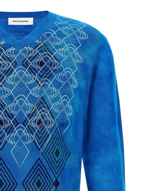 The Best Shops KIKO KOSTADINOV: Strickpullover mit Rundhalsausschnitt - Rundhalspullover - Blau