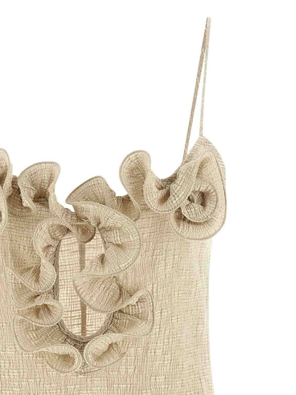 The Best Shops MAGDA BUTRYM: Knielange Kleider - Knielanges Kleid - Beige