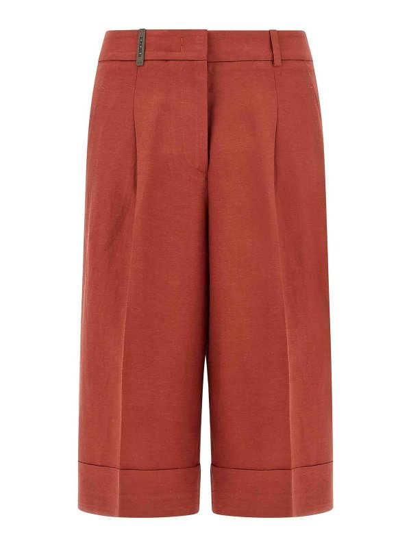 PESERICO: トラウザーショーツ - ショートパンツ - 赤
