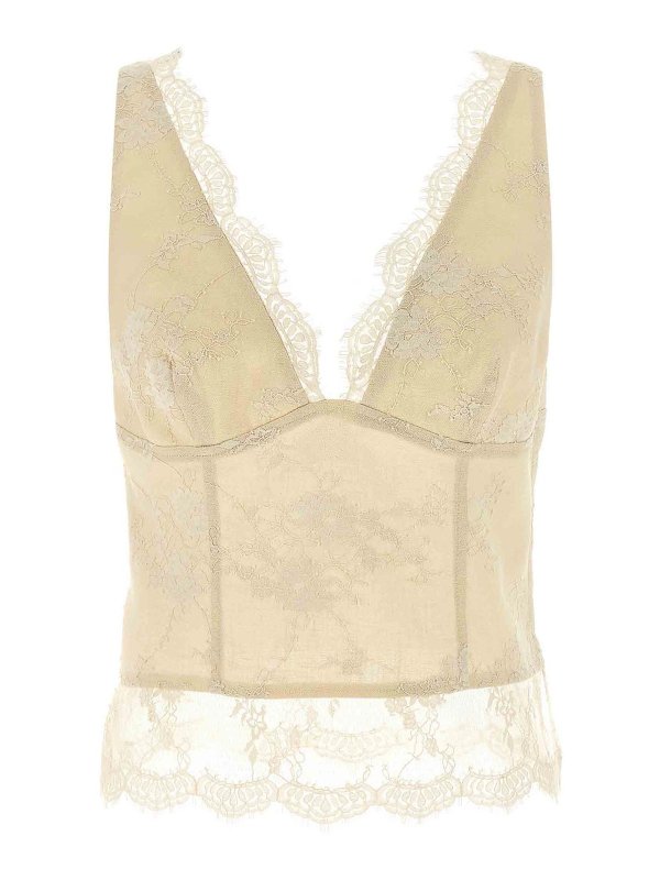 Pinko: Tops & Débardeurs - Top - Beige