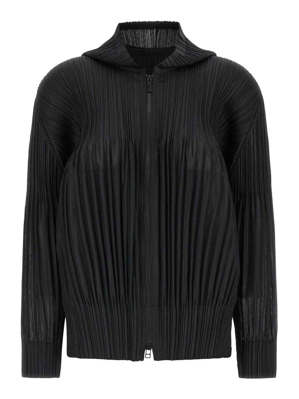 PLEATS PLEASE ISSEY MIYAKE: Cardigans - Cardigan - Schwarz