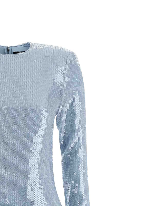 The Best Shops ROTATE Birger Christensen: Strickpullover mit Rundhalsausschnitt - Rundhalspullover - Hellblau