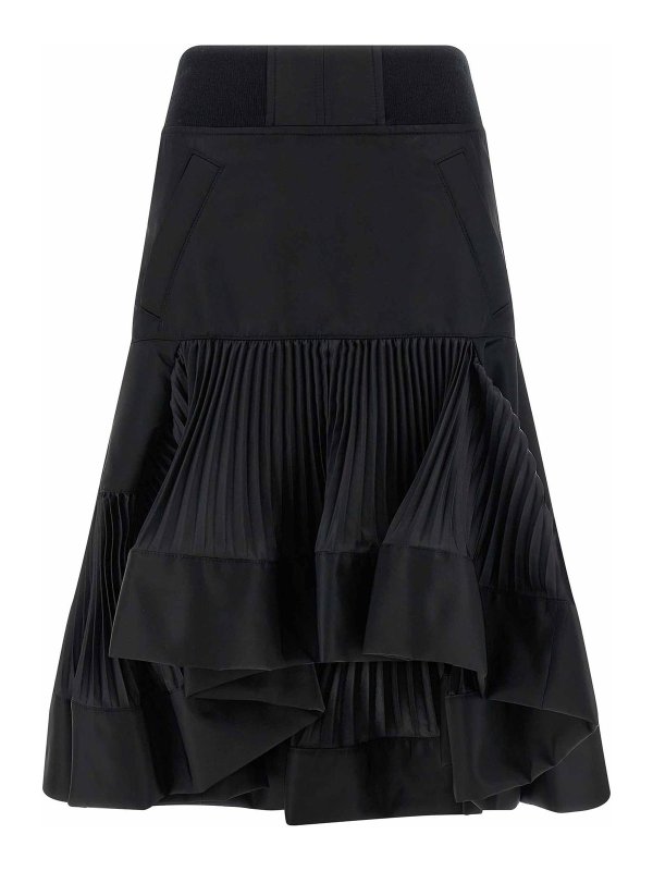 Sacai: ニーレングススカート＆ミディ丈 - 膝丈/ミディスカート - 黒