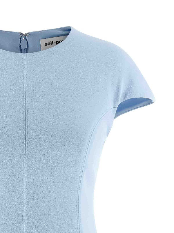 The Best Shops Self Portrait: ニーレングスドレス - 膝丈ドレス - ライトブルー