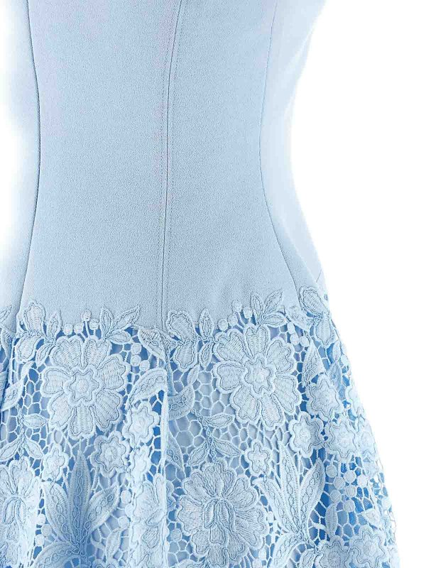 膝丈ドレス - ライトブルー shop online: Self Portrait