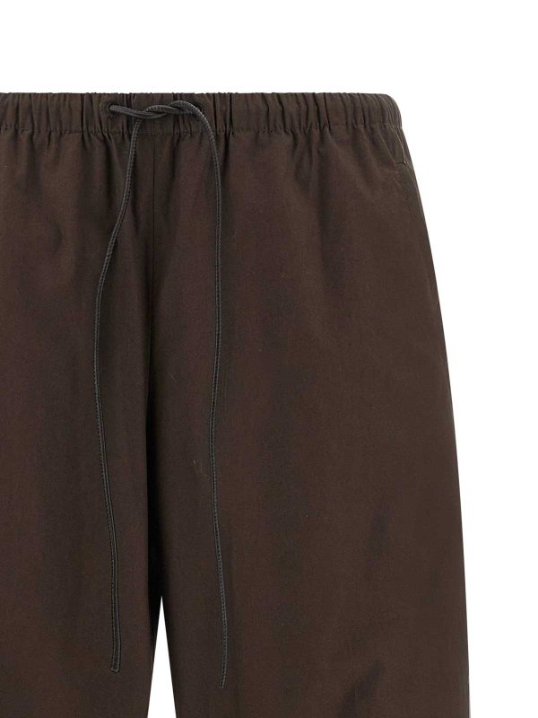 レザーパンツ - ブラウン shop online: YVES SALOMON