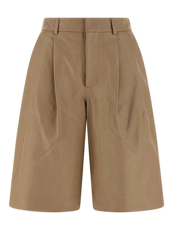 YVES SALOMON: pantaloni shorts - Bermuda con nappe