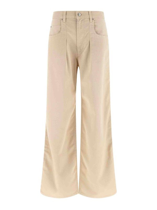 ISABEL MARANT: ストレートジーンズ - ストレートジーンズ - ベージュ