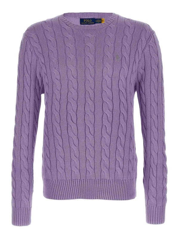 POLO RALPH LAUREN: Strickpullover mit Rundhalsausschnitt - Rundhalspullover - Lila