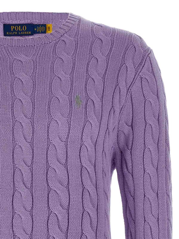The Best Shops POLO RALPH LAUREN: Strickpullover mit Rundhalsausschnitt - Rundhalspullover - Lila