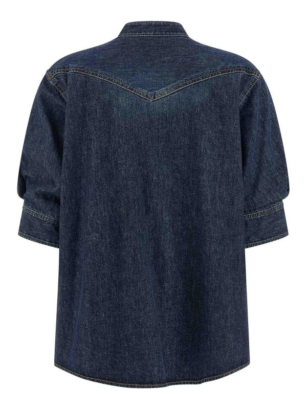 Sacai: Strickpullover mit Rundhalsausschnitt online - Rundhalspullover - Blau
