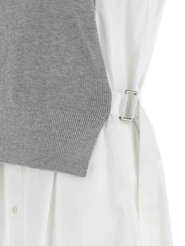 膝丈ドレス - 白 shop online: Sacai