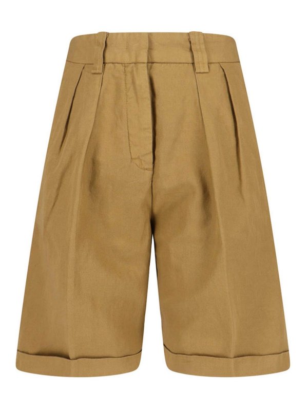 ASPESI: pantaloni shorts - Pantaloncini In Cotone E Lino