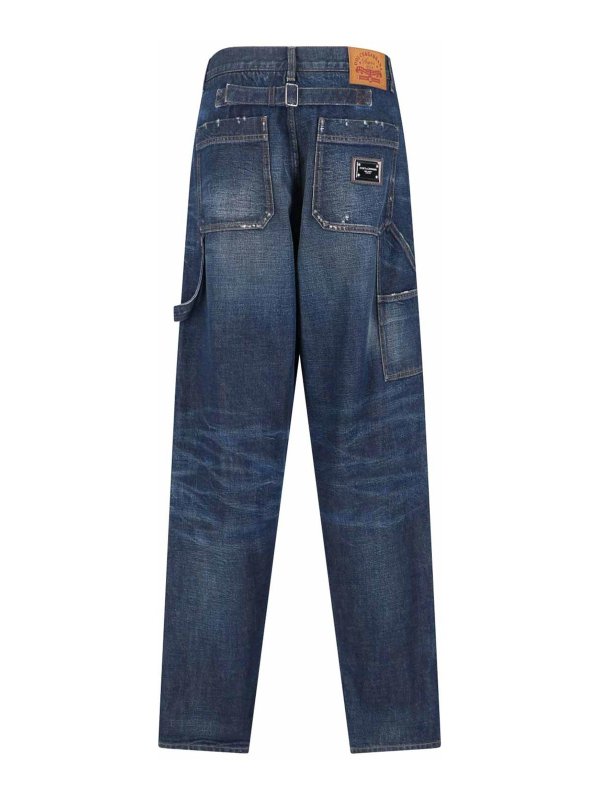 DOLCE & GABBANA: Jeans évasés online - Jean Bootcut - Bleu