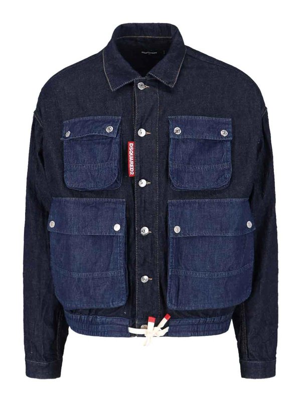 DSQUARED2: giacche denim - Giacca Cargo In Denim