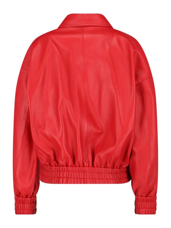 JIL SANDER: bombers online - Leather Bomber Jacket