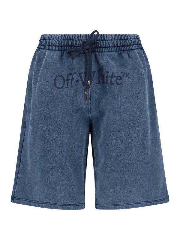 OFF-WHITE: Shorts - Short - Bleu