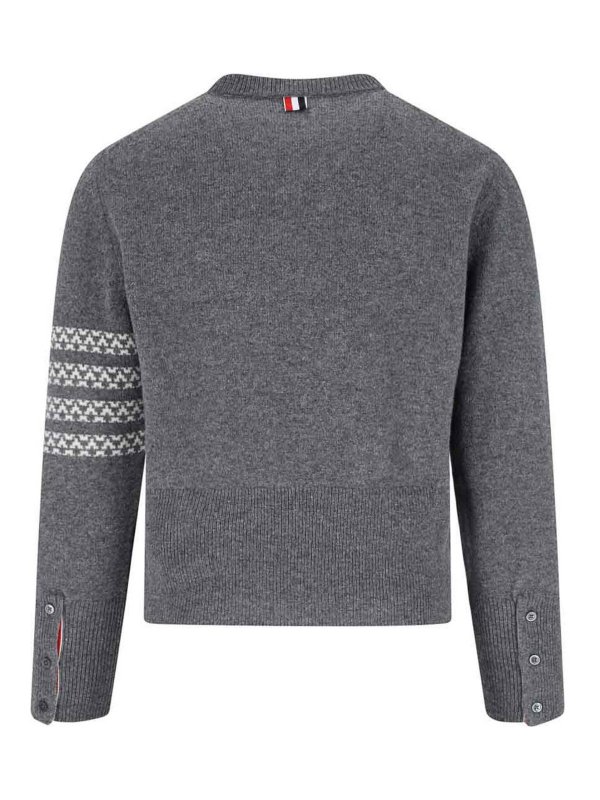 THOM BROWNE: Pull col rond online - Pull Col Rond - Gris
