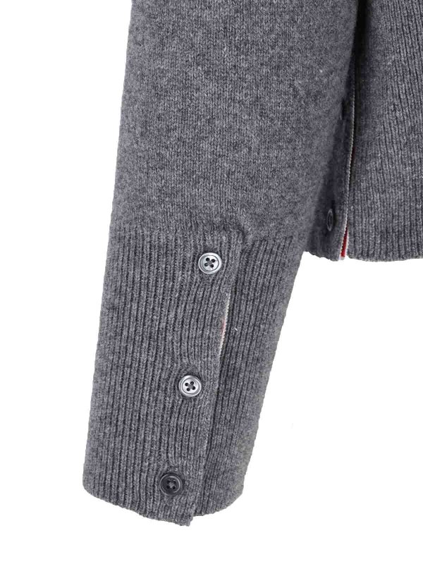 Pull Col Rond - Gris shop online: THOM BROWNE