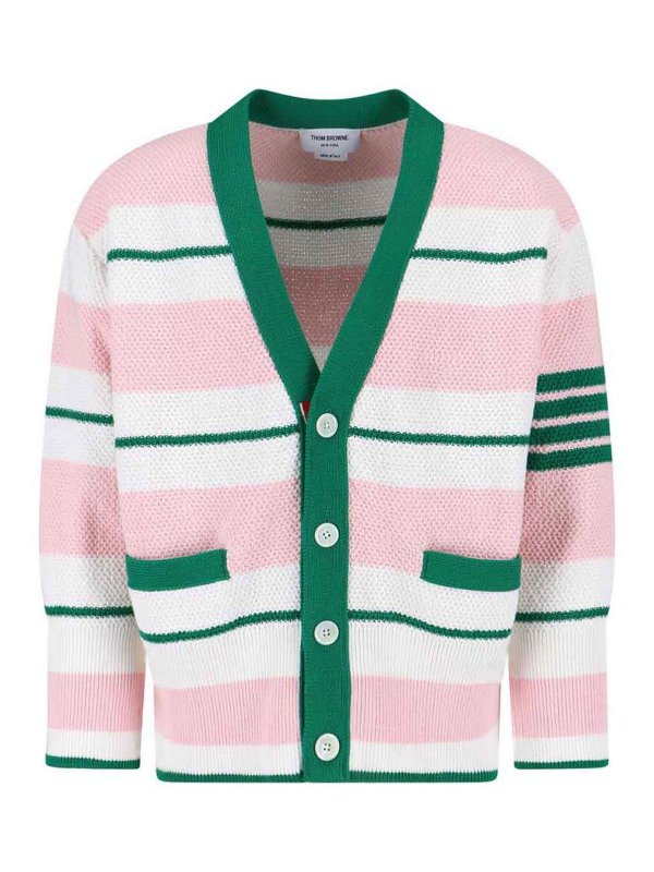 THOM BROWNE: cardigan - Cardigan A Righe