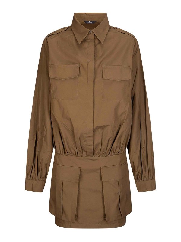 7 FOR ALL MANKIND: short dresses - Utility Mini Dress Popeline