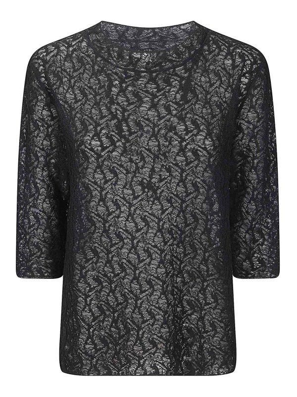 ARCHIVIOB: Suéteres con cuello pico - Suéter Cuello Redondo - Negro