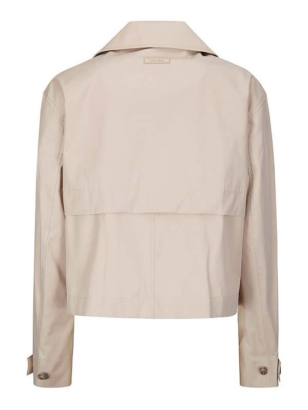 CALVIN KLEIN: trench coats online - Short Cotton Trench
