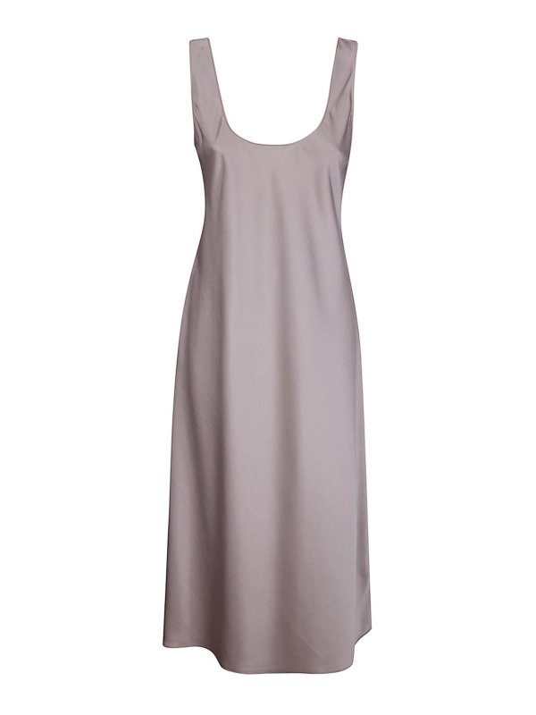 CALVIN KLEIN: knee length dresses - Matte Satin Hero Slip Dress