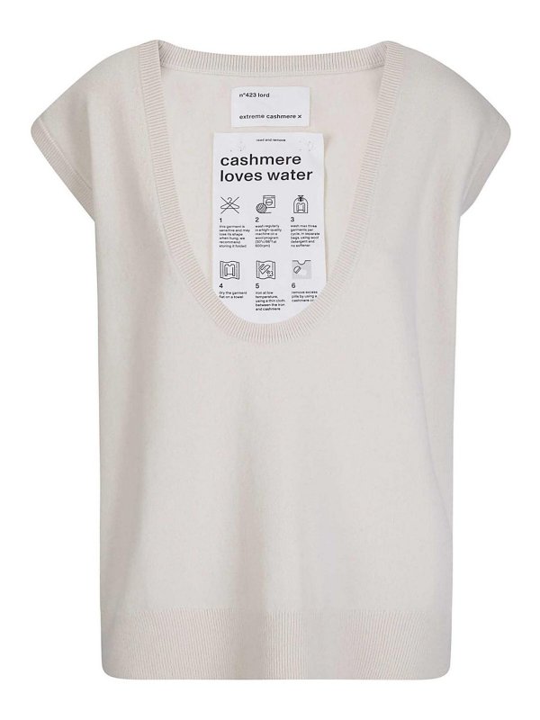 EXTREME CASHMERE: Gilets tricot - Gilet - Blanc