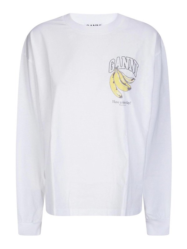 GANNI: Camisas - Camisa - Blanco