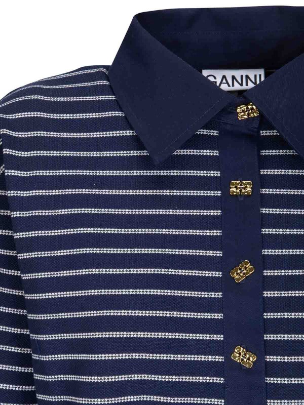 The Best Shops GANNI: ポロシャツ - ポロシャツ - ライトブルー