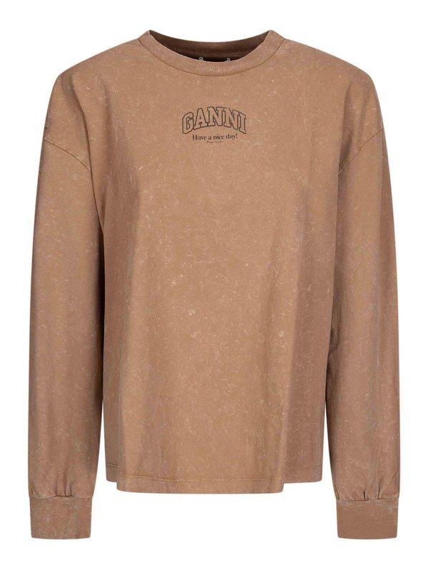 GANNI: t-shirt - Maglia a maniche lunghe