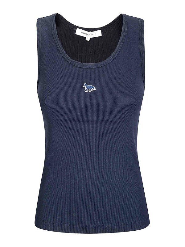 MAISON KITSUNÉ: Tops & Tank tops - Baby Fox Ribbed Tank Top