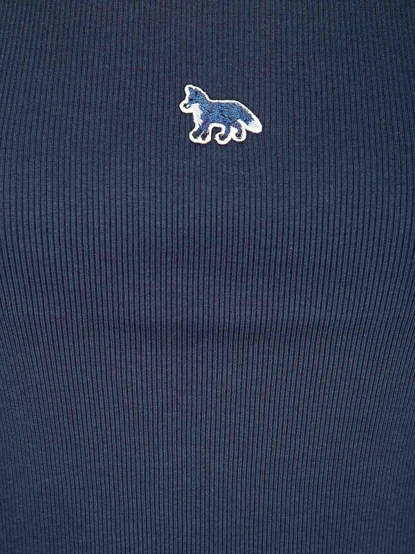 The Best Shops MAISON KITSUNÉ: Tops & Tank tops - Baby Fox Ribbed Tank Top