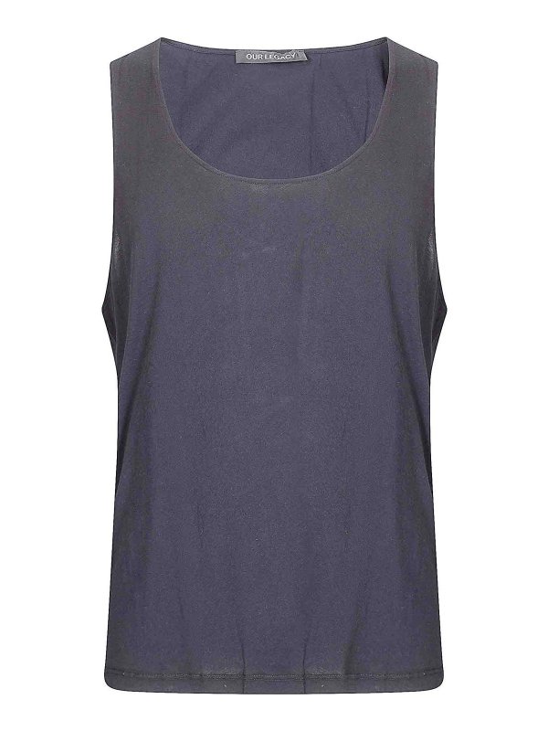 OUR LEGACY: Tops y camisetas sin mangas - Top - Negro