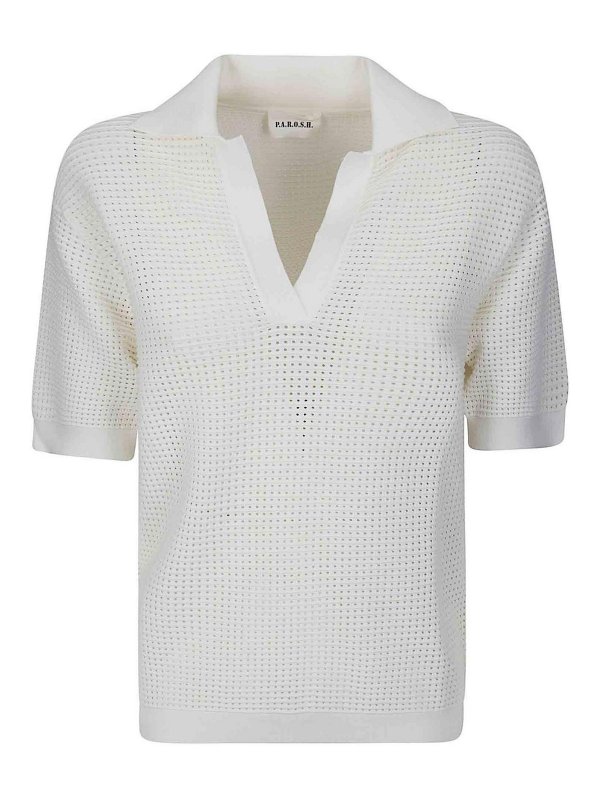 P.A.R.O.S.H.: ポロシャツ - ポロシャツ - クリーム