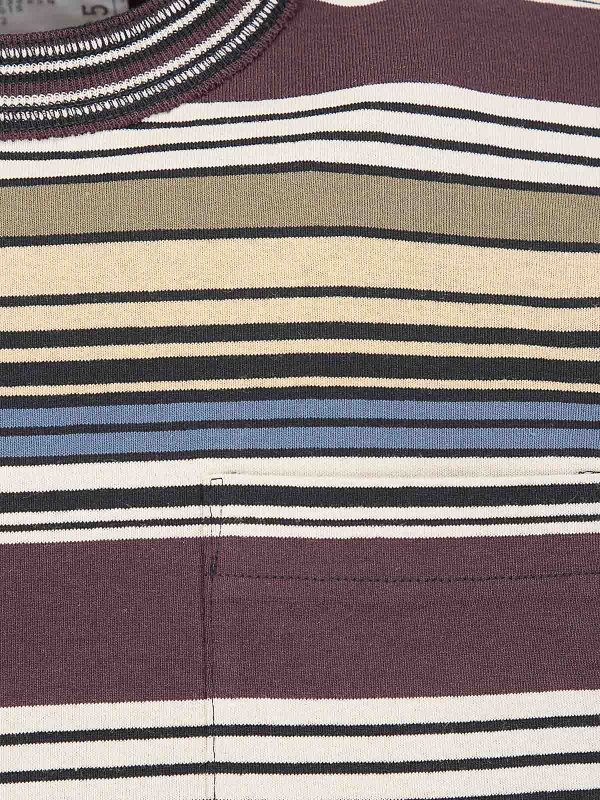The Best Shops Sacai: t-shirts - Horizontal Stripe T-Shirt