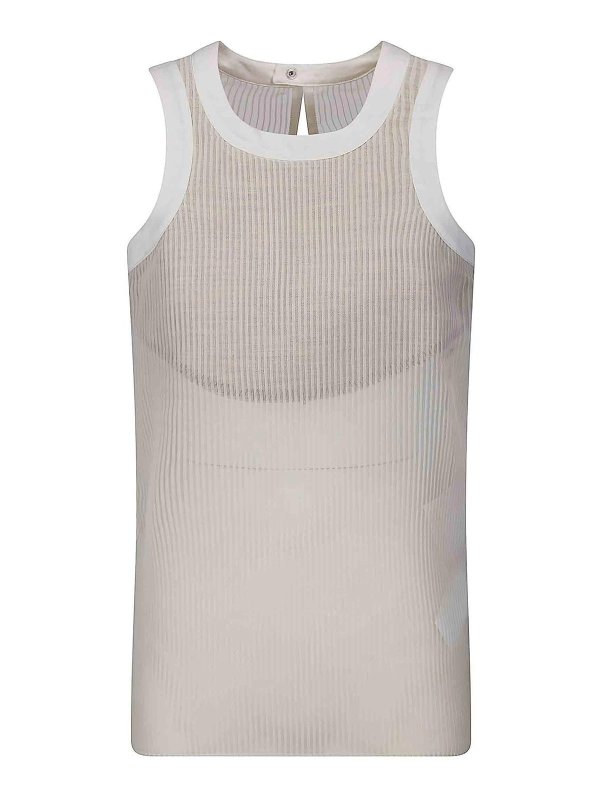 Sacai: Tops und Tank Tops - Top - Hellbeige
